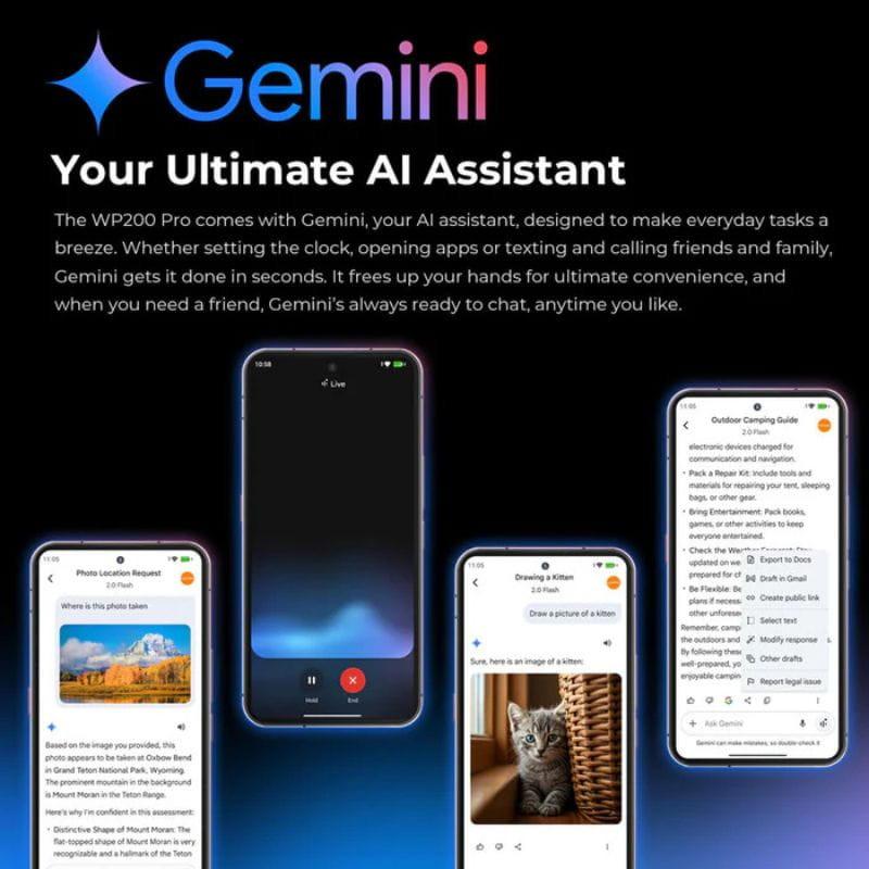 Oukitel WP200 Pro 5G 24GB/1TB Preto com Gemini