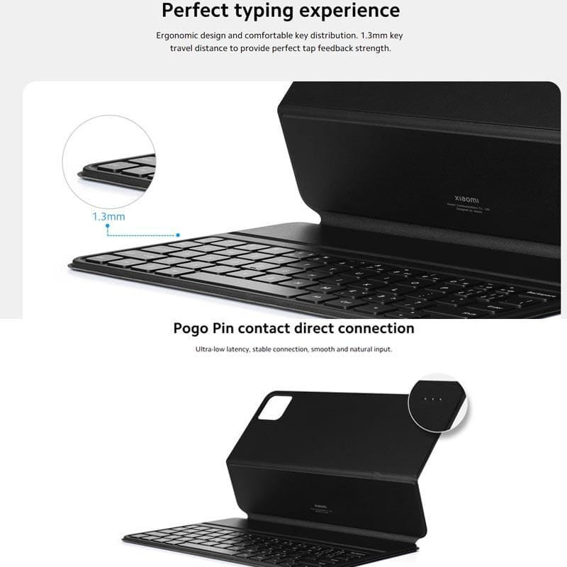 Funda Smart Case con Teclado para Xiaomi Pad 6 Blanco con teclado fino