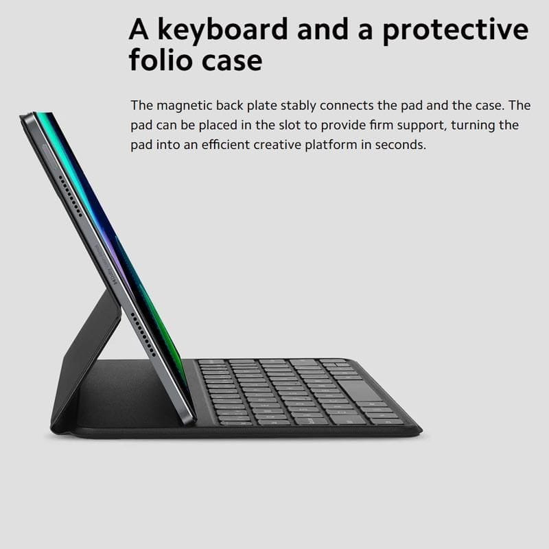 Funda Smart Case con Teclado para Xiaomi Pad 6 Blanco imagen real