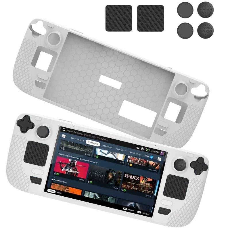 Coque en silicone gris pour Steam Deck / Steam Deck OLED