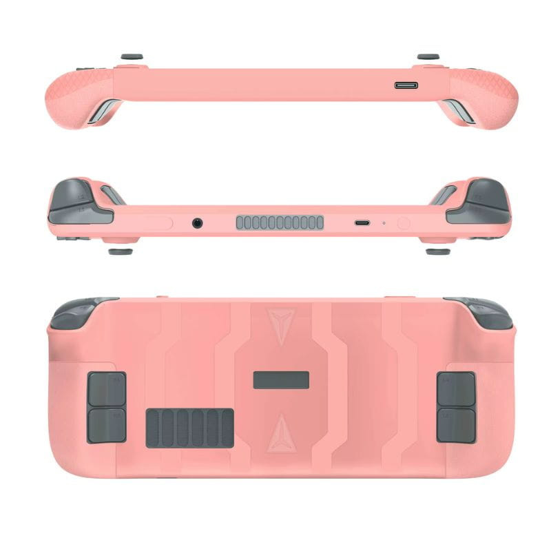 Housse en silicone rose pour Steam Deck / Steam Deck OLED  image arrière et latérale