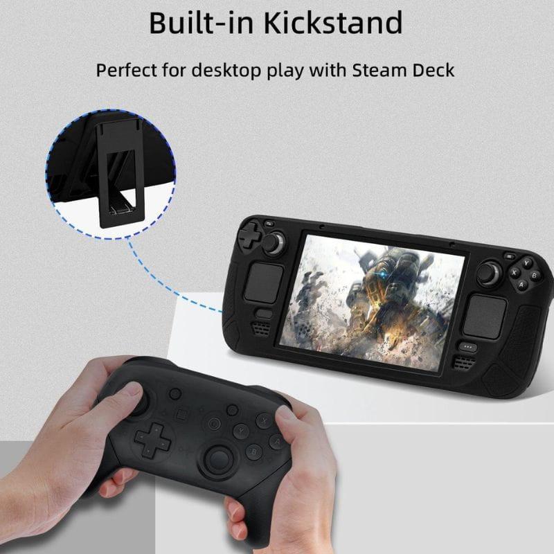 Pgtech Étui en silicone avec support pour Steam Deck - image du support arrière