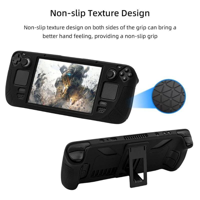 Pgtech Housse en silicone avec support pour Steam Deck - antidérapante