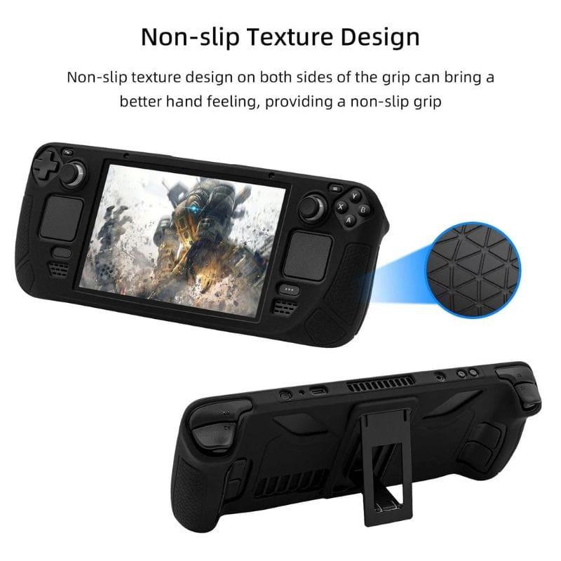 Pgtech Housse en silicone avec support pour Steam Deck - antidérapante