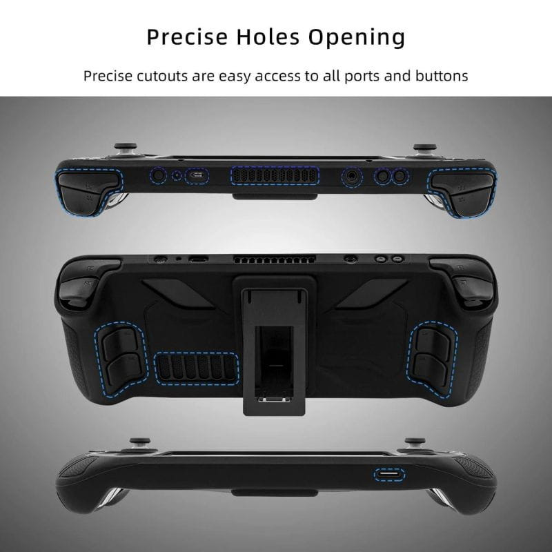 Pgtech Housse en silicone avec support pour Steam Deck - image des aérations