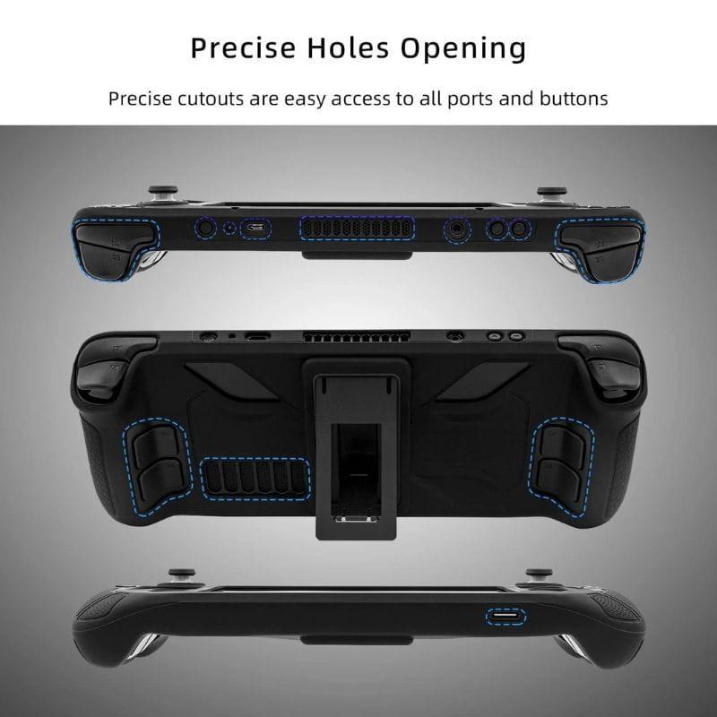 Pgtech Housse en silicone avec support pour Steam Deck - image des aérations