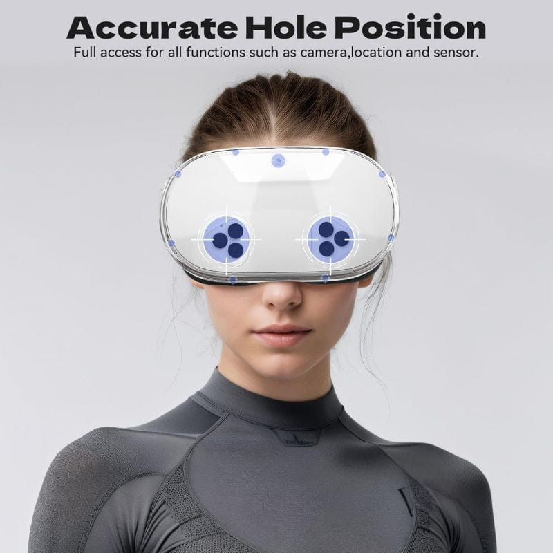 Étui transparent avec accessoires Meta Quest 3S image réelle