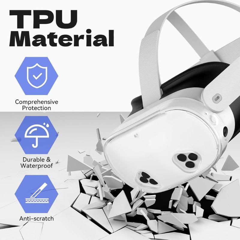 Étui transparent avec accessoires Meta Quest 3S en TPU