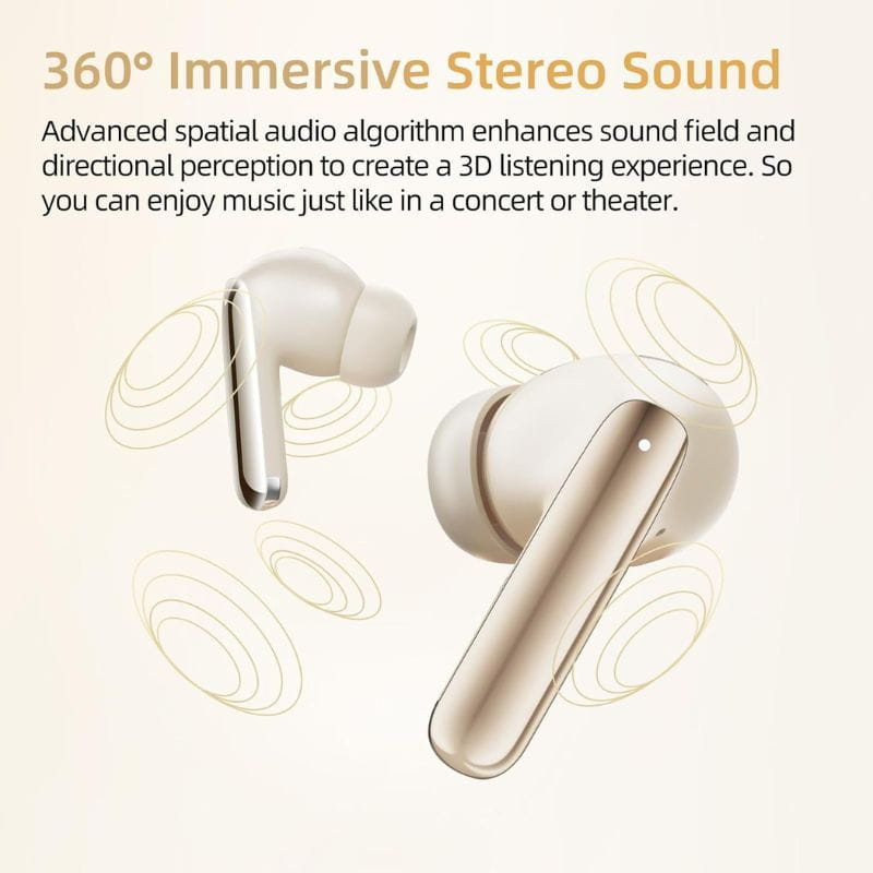 QCY MeloBuds Pro HT08 Dorado - Auriculares Bluetooth, con sonido inmersivo