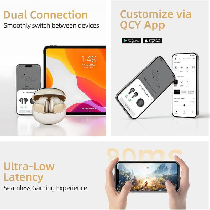 QCY MeloBuds Pro HT08 Dorado - Auriculares Bluetooth, características 