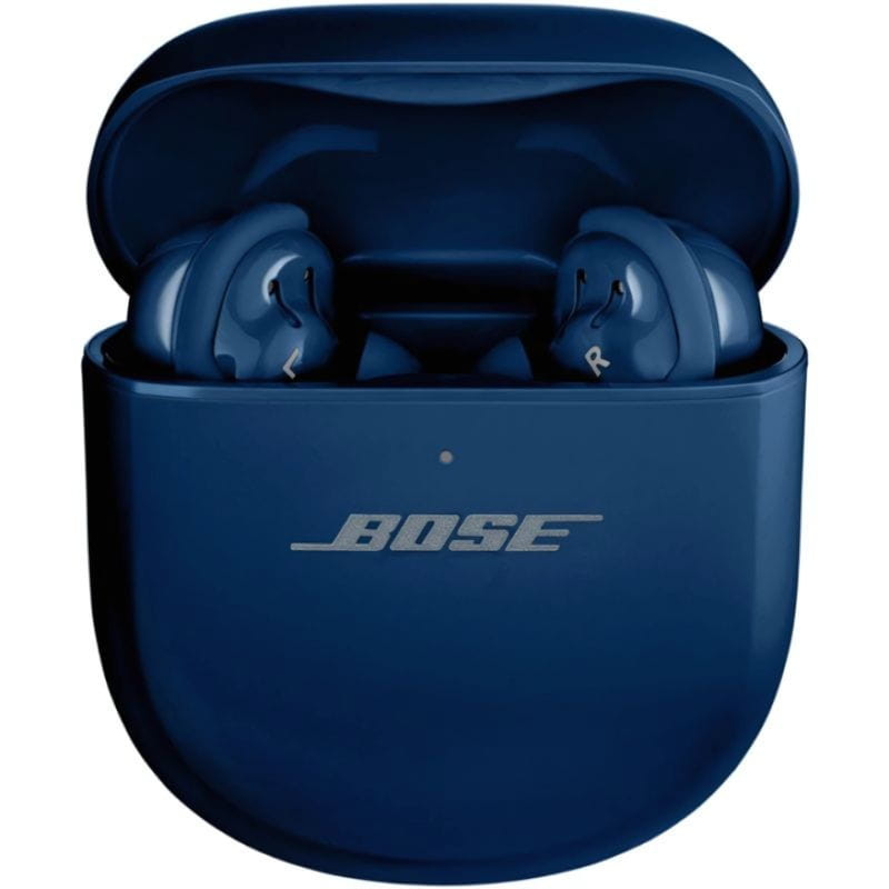 Bose QuietComfort Ultra Earbuds Bluetooth Azul Lunar en el estuche de carga