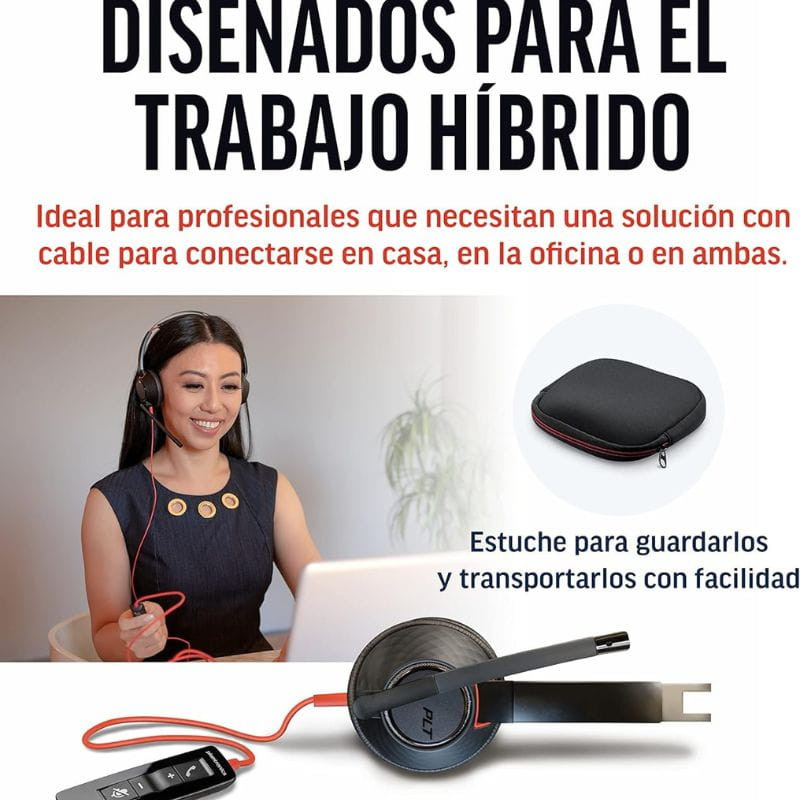Poly Blackwire 5220 USB tipo A - Auriculares PC diseñado para el trabajo