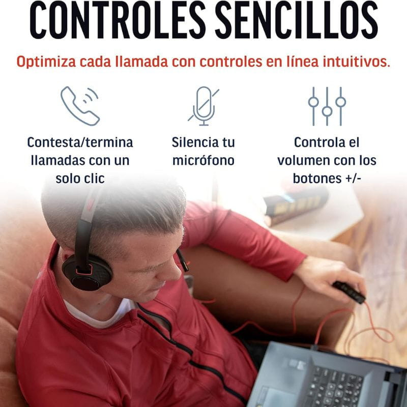 Poly Blackwire 5220 USB tipo A - Auriculares PC controles sencillos
