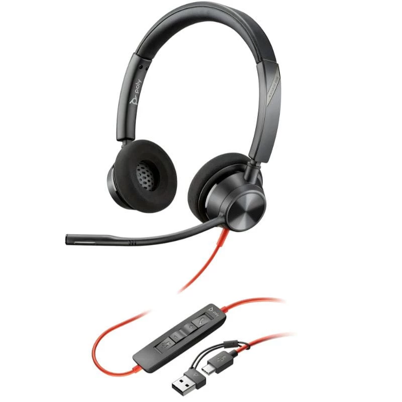 POLY Blackwire 3320 USB-C avec adaptateur USB-A - Casque PC