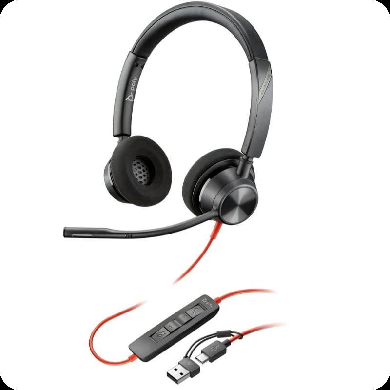 POLY Blackwire 3320 USB-C avec adaptateur USB-A - Casque PC