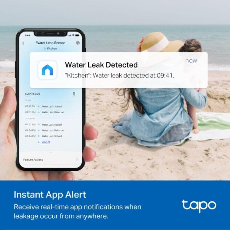 TP-Link Tapo T300 Inalámbrico - Sensor inteligente de fugas de agua con alarma 90dB con APP