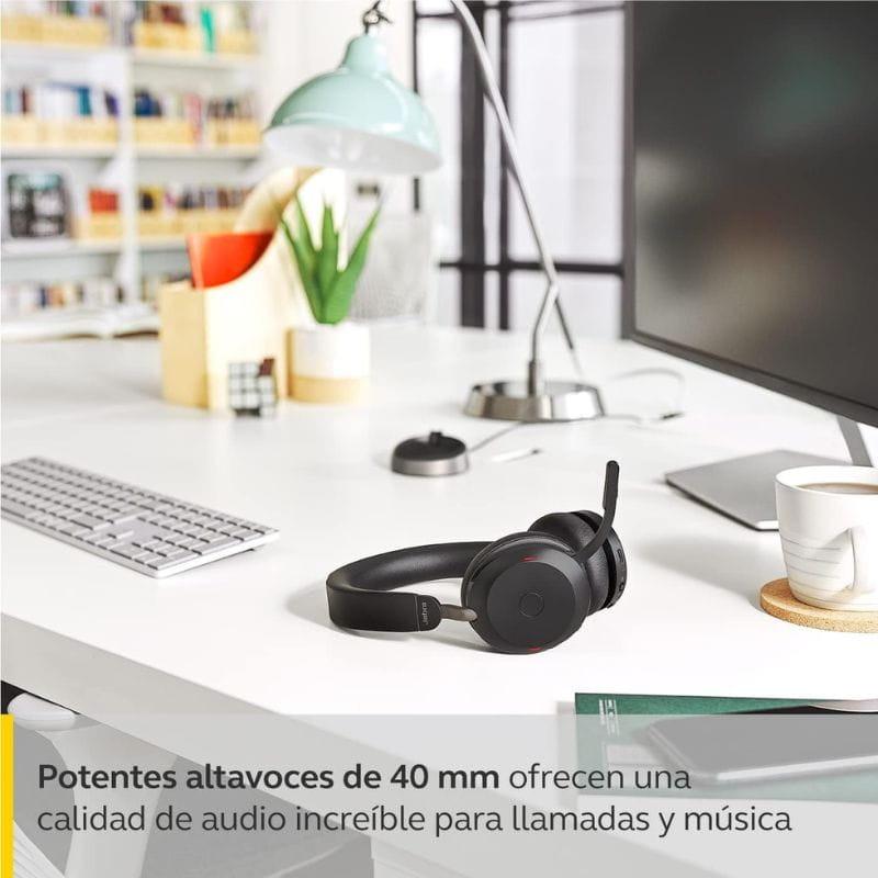 Jabra Evolve2 75 Bluetooth Noir – Casque sans fil avec haut-parleurs de 40 mm