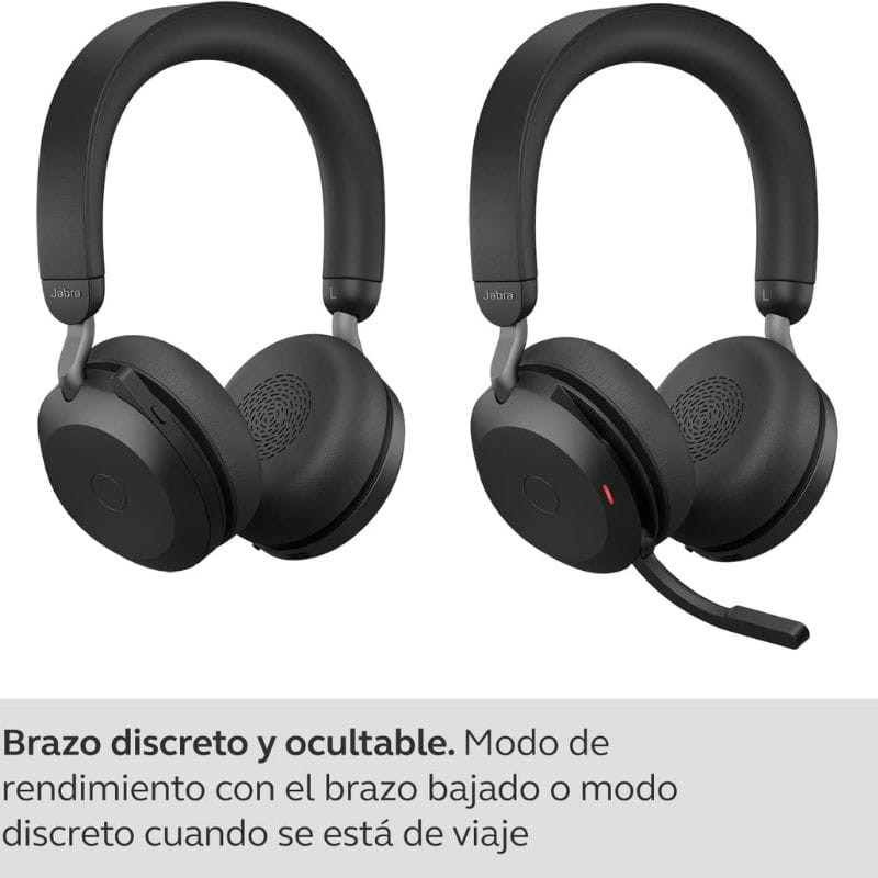 Jabra Evolve2 75 Bluetooth Noir - Casque sans fil avec microphone perche