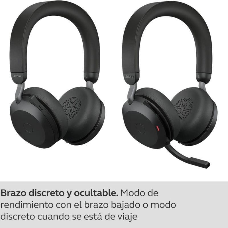 Jabra Evolve2 75 Bluetooth Noir - Casque sans fil avec microphone perche