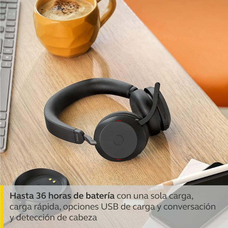 Jabra Evolve2 75 Bluetooth Noir – Casque sans fil avec batterie longue durée