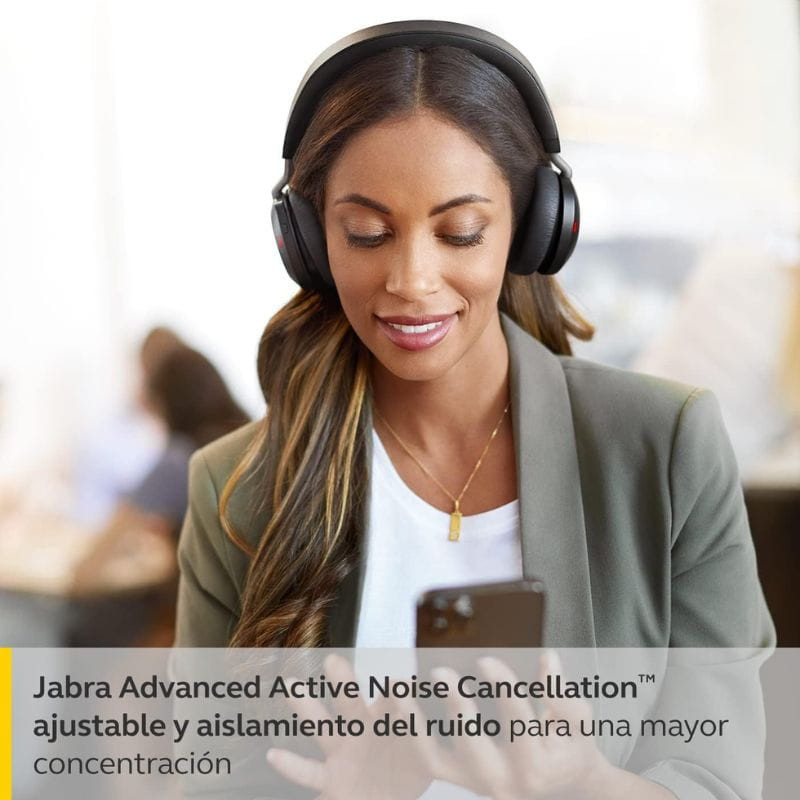 Jabra Evolve2 75 Bluetooth Noir - Casque sans fil à réduction de bruit