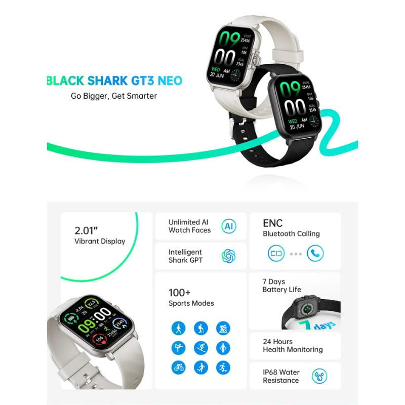 Black Shark GT 3 Neo Plata - Smartwatch detalles