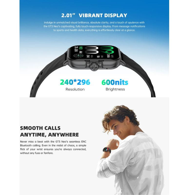 Black Shark GT 3 Neo Plata - Smartwatch detalles de la pantalla