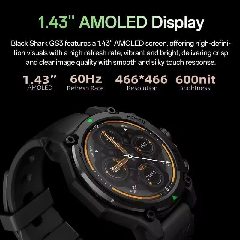Black shark GS3 Vert - Caractéristiques de l'écran de la smartwatch