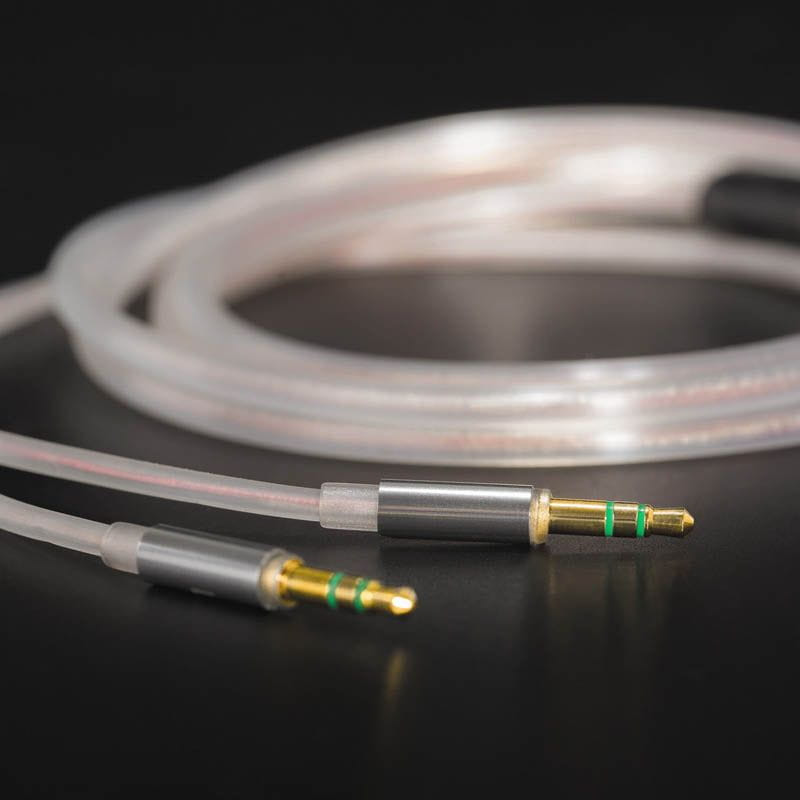 Hifiman Ananda Stealth Magnets - Casques câble audio transparent, double jack 3,5 mm doré, connecteurs métalliques, finition premium et flexible