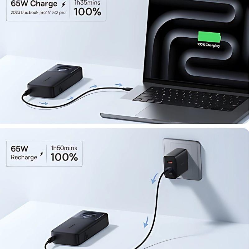 Baseus Free2Pull 20000 mAh 65 W - Batterie externe avec charge rapide