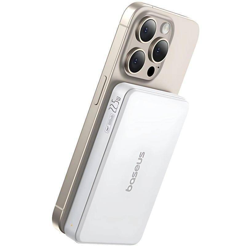 Baseus Airpow2 - Powerbank Magnético imagen cargando un iphone