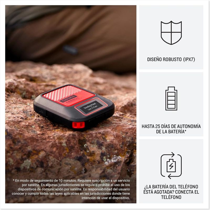 Larga duración de la batería de Garmin inReach Messenger Plus