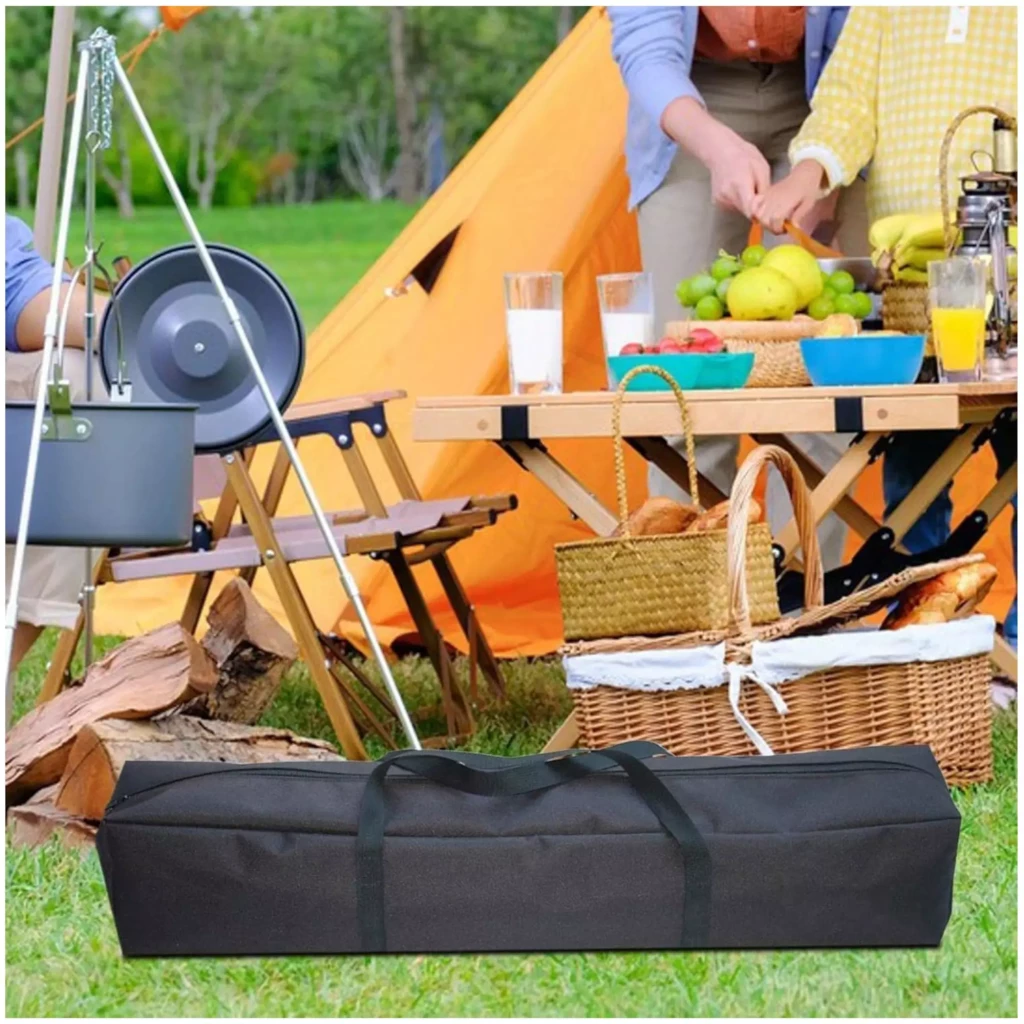 Bolsa negra acolchada con forma rectangular, cierre de cremallera y asas dobles para transportar soportes de trípode de smartphone, proyector o cámara