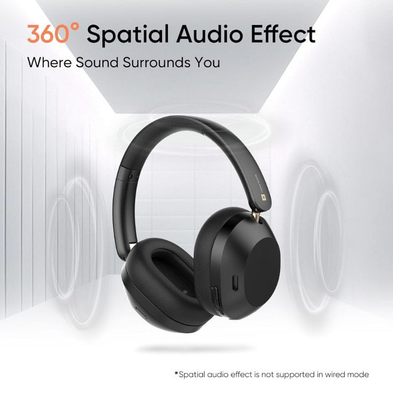 Auscultadores Realme Techlife Studio H1 Preto Som espacial