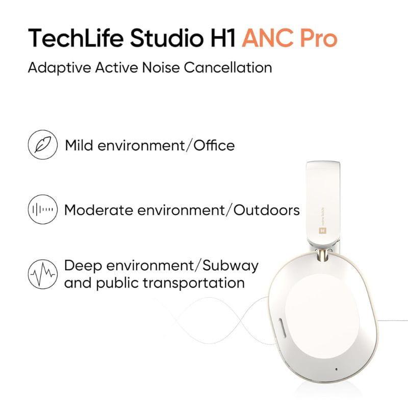 Auriculares Realme Techlife Studio H1 Blanco ANC tres modos de ANC