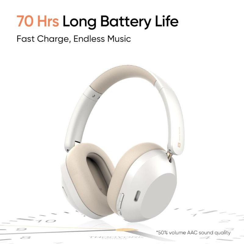 Auriculares Realme Techlife Studio H1 Blanco ANC 70h de autonomía