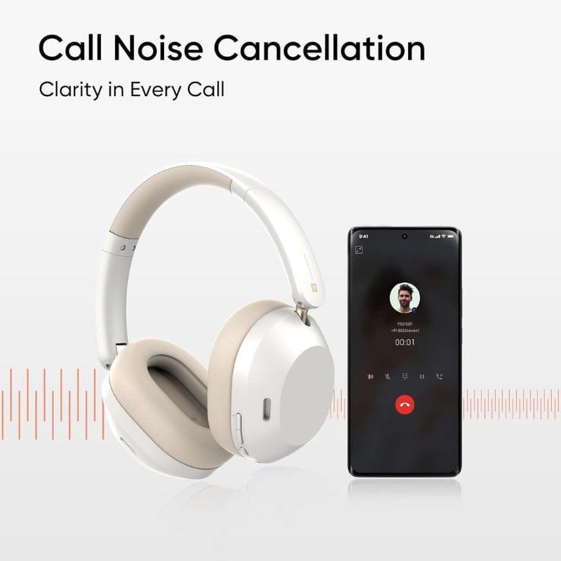 Auriculares Realme Techlife Studio H1 Blanco ANC en llamadas