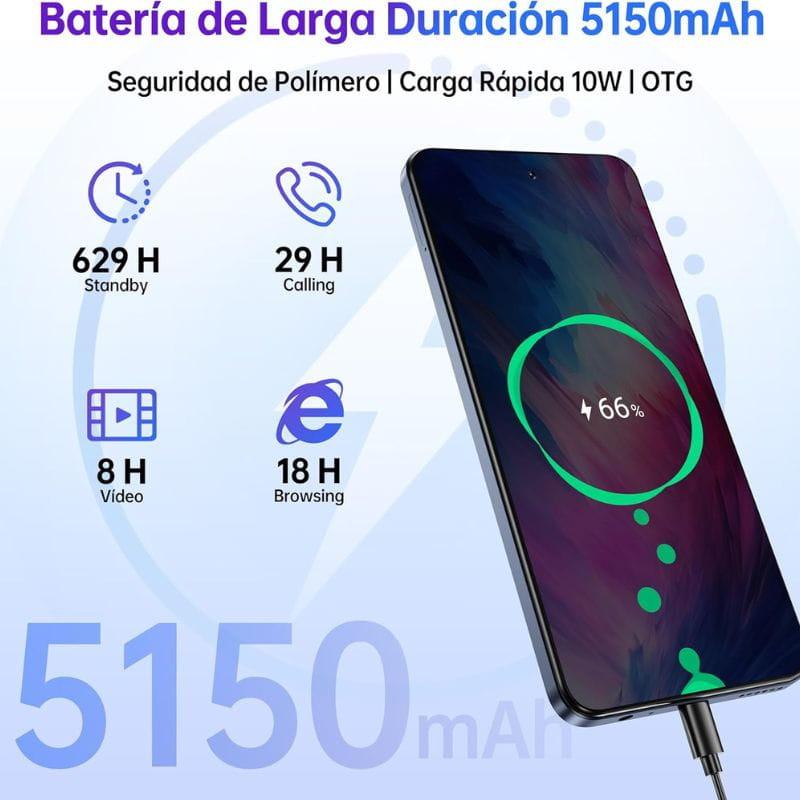Oukitel C65 Pro 8 Go/256 Go Bleu caractéristiques de la batterie