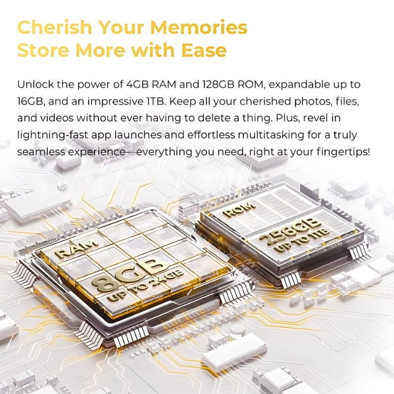 Oukitel C61 Pro 8GB/256GB Negro - capacidad de la memoria