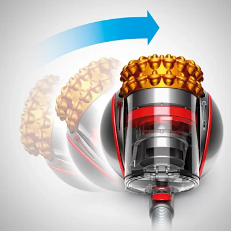 Dyson Cinetic Big ball Multi floor 2 - Aspiradora de trineo con cuerpo esférico transparente, ciclones dorados y tubo flexible, diseño que se endereza solo