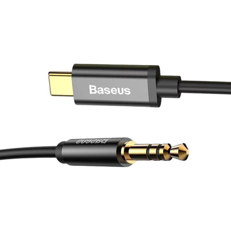 Baseus Yiven - Cable de audio USB Tipo C a Mini Jack 3,5mm imagen de los conectores