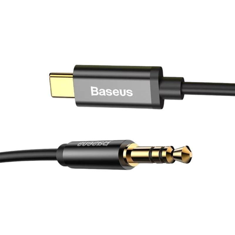 Baseus Yiven - Cable de audio USB Tipo C a Mini Jack 3,5mm imagen de los conectores