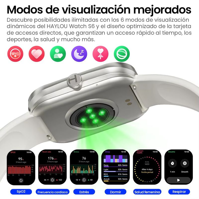 Controlo da saúde do Haylou Watch S6 Preto