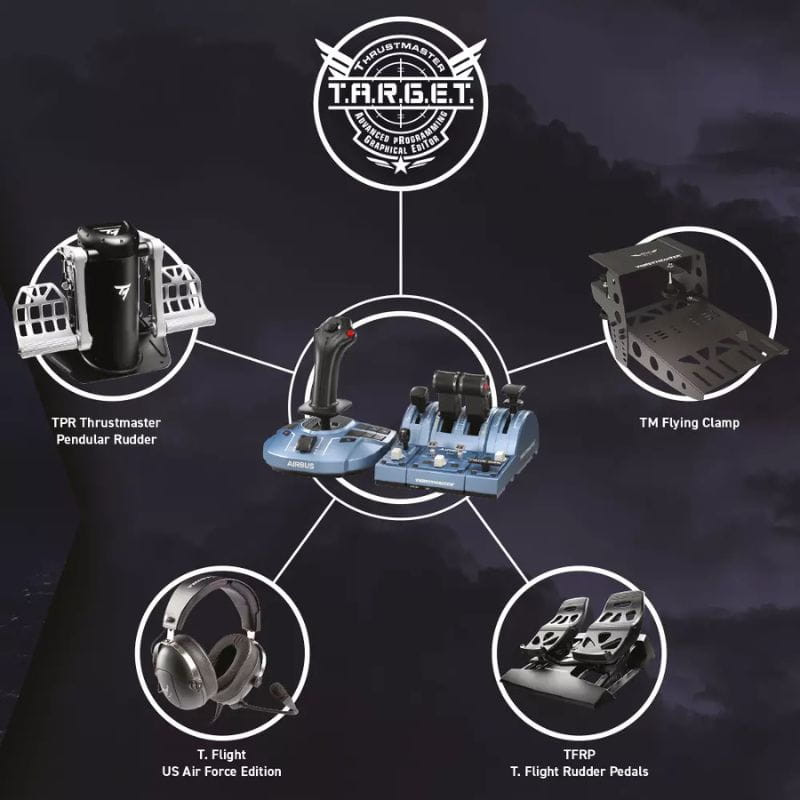 Thrustmaster TCA Captain Pack X Airbus Edition - Joystick/Palanca de control lateral + cuadrante de aceleración Analógico PC, Xbox, accesorios compatibles