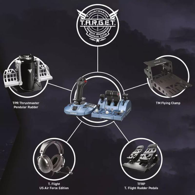 Thrustmaster TCA Captain Pack X Airbus Edition - Joystick/Palanca de control lateral + cuadrante de aceleración Analógico PC, Xbox, accesorios compatibles