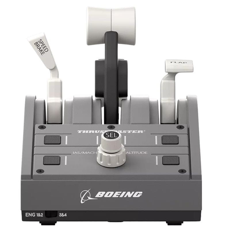 Thrustmaster TCA Quadrant Boeing Edition Gris USB Manette de vol PC, Xbox, Xbox One X, Xbox Series S, image de face