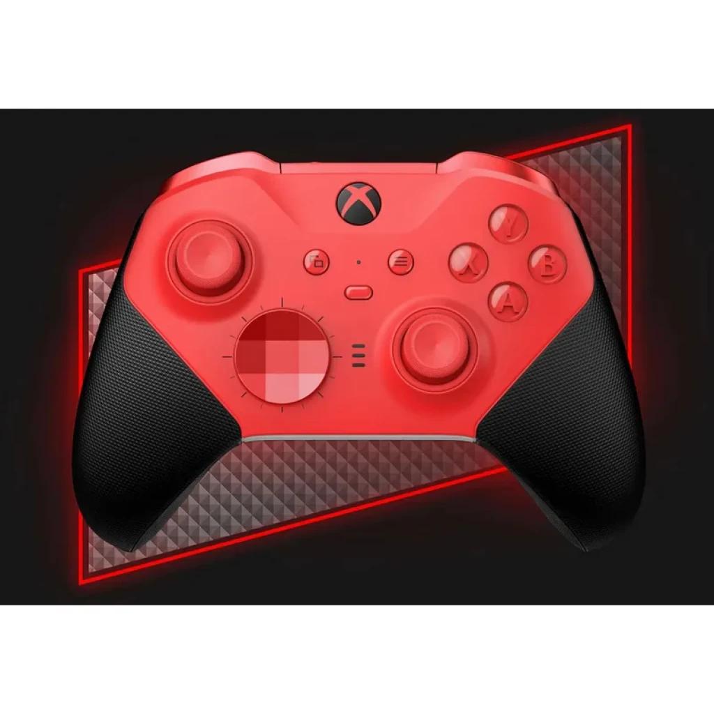 Gamepad Elite Series 2 Core rojo y negro con agarres texturizados, sticks y cruceta intercambiables, botones ABXY, diseño premium para Xbox y PC