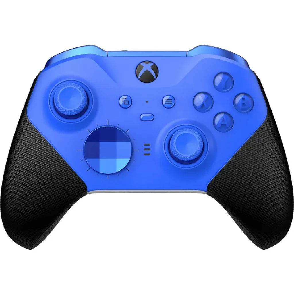 Gamepad Microsoft Xbox Elite Series 2 Core azul y negro, botones A B X Y, sticks analógicos, cruceta metálica, agarres texturizados, USB y Bluetooth