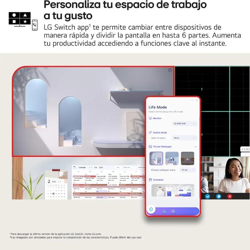 LG 32UR55OK-B 31,5 pouces 4K UHD LCD FreeSync, écran PC bords fins, grande netteté, multitâche avec fenêtres multiples, interface claire et moderne