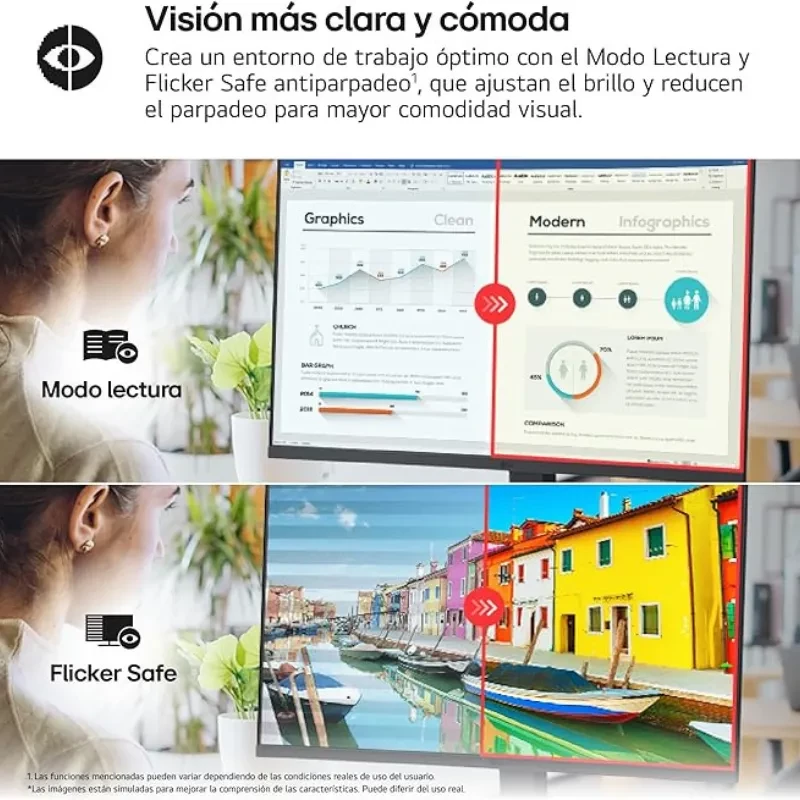 LG 32UR55OK-B 31,5 pouces 4K UHD LCD avec FreeSync, cadre fin, mode Lecture et Flicker Safe pour confort visuel et images nettes et colorées